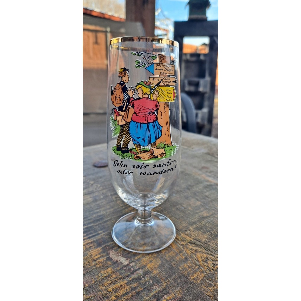 Vintageโ german Comedy Beer Glass